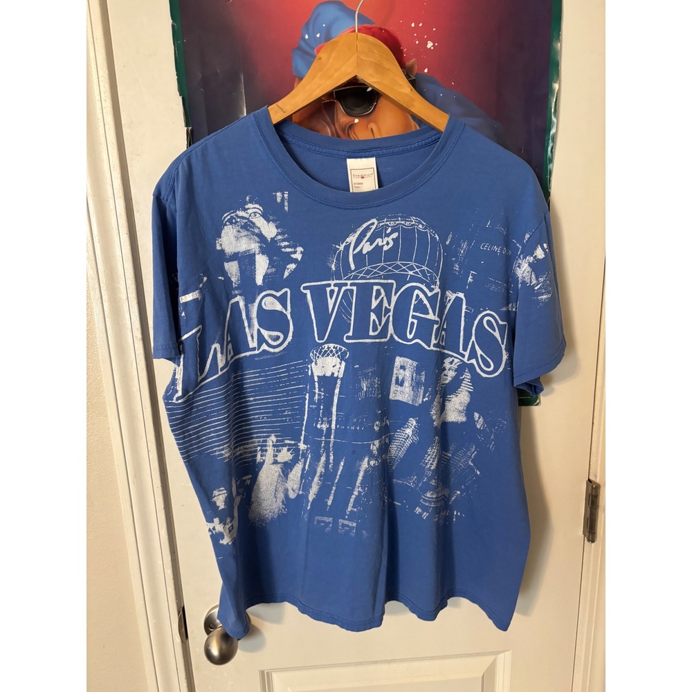 Celine Dion Las Vegas vintage T-Shirt Blue Stedman Classic-T XL Concert Tour